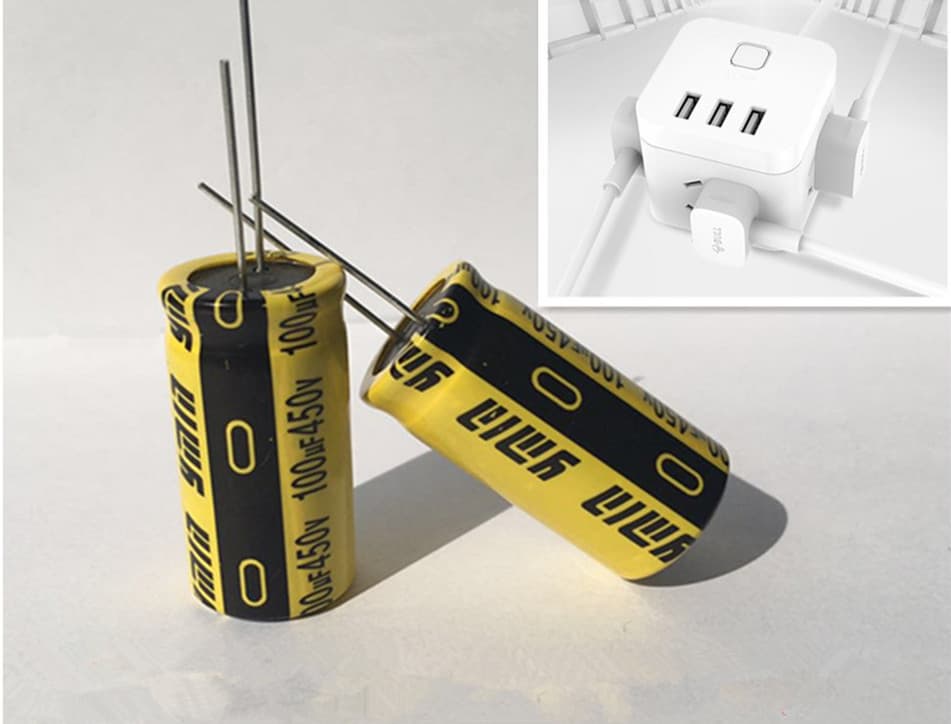 Radial aluminum capacitor for USB charger Multi USB socket
